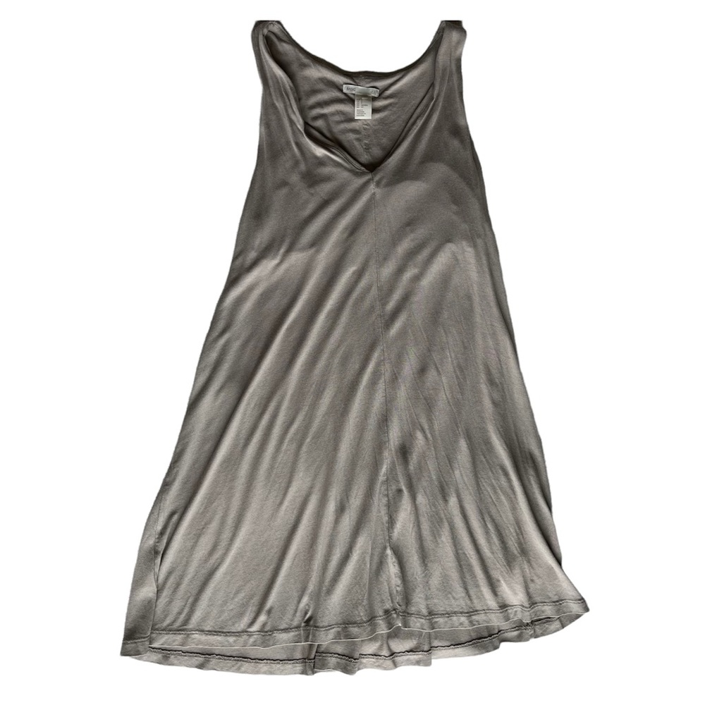 H&M basics flowy lightweight tan shift dress v neck size S